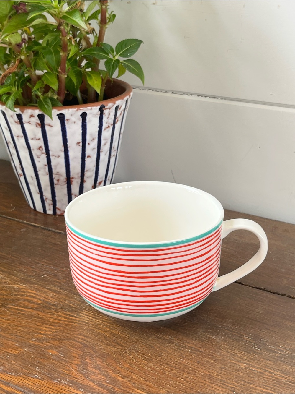 Anthropologie Molly Hatch stripe large soup mug